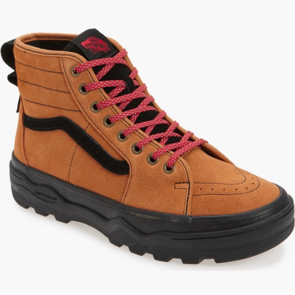 Vans Unisex Tan and Black High-Top Boots